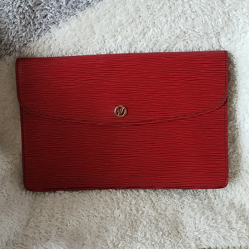 Louis Vuitton Epi  red envelope clutch